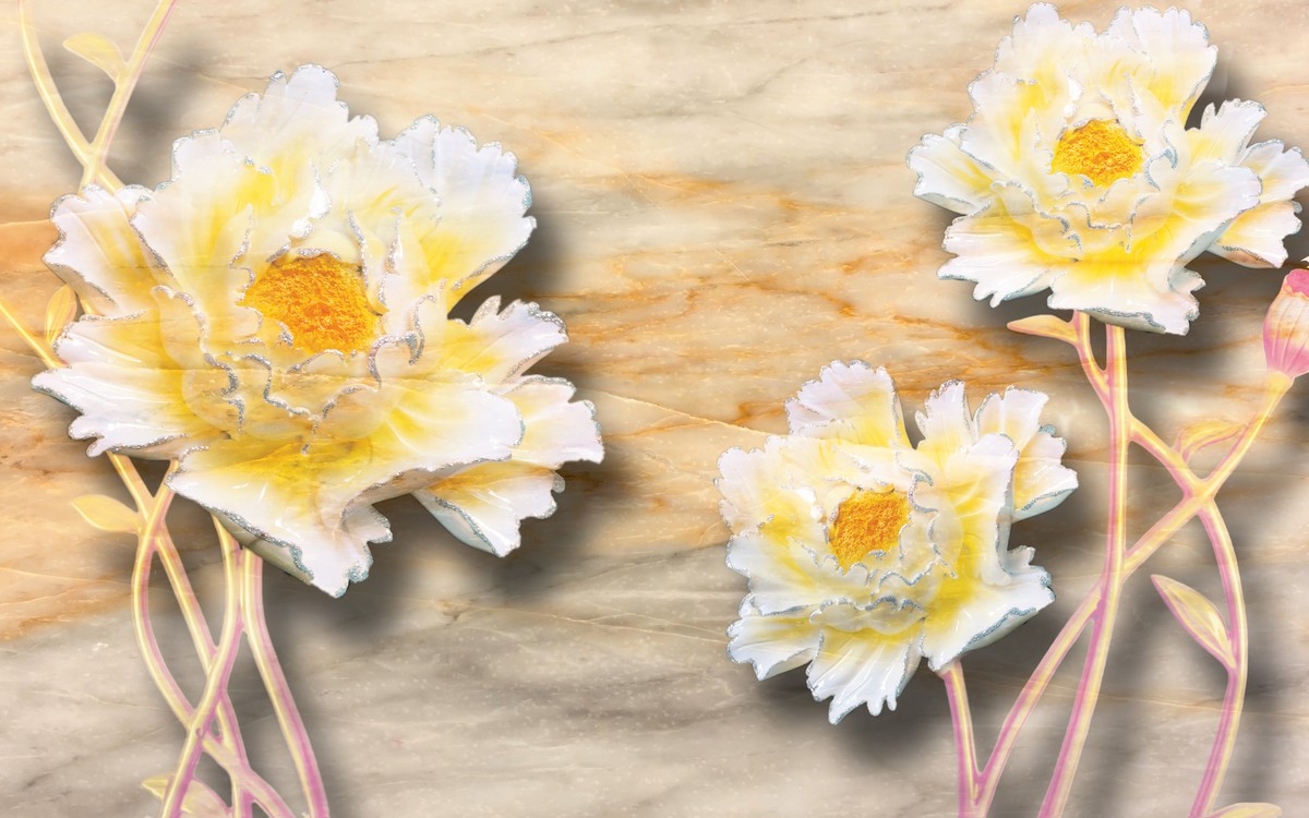 Фреска Элегантные золоты е астры